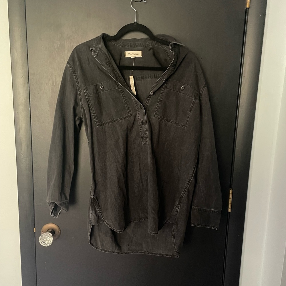 Madewell denim popover top